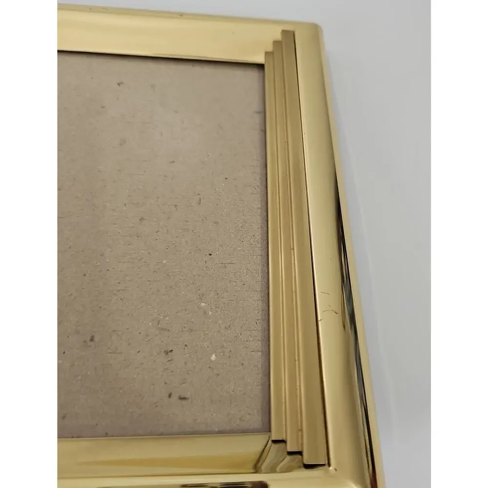 Vintage Steeped Polished Brass Picture Photo Frame Gold